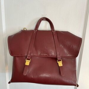 Elegant Burgundy Leather tik tok viral Bag